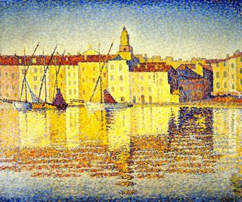 Reproductions of Paul Signac paintings, Houses in the Port, Sai Reproductions of Paul Signac paintings, Houses in the Port, Sai
